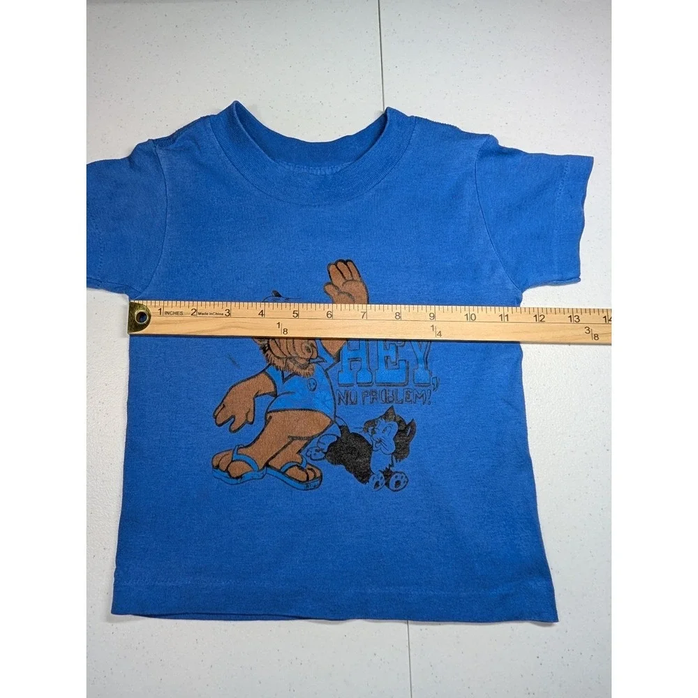 Vintage 80's Alf Hey No Problem Cat T Shirt Kids Childrens 5/6 Single Stitch USA